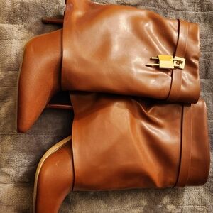 Elegant Brown faux Leather Women's Boots
